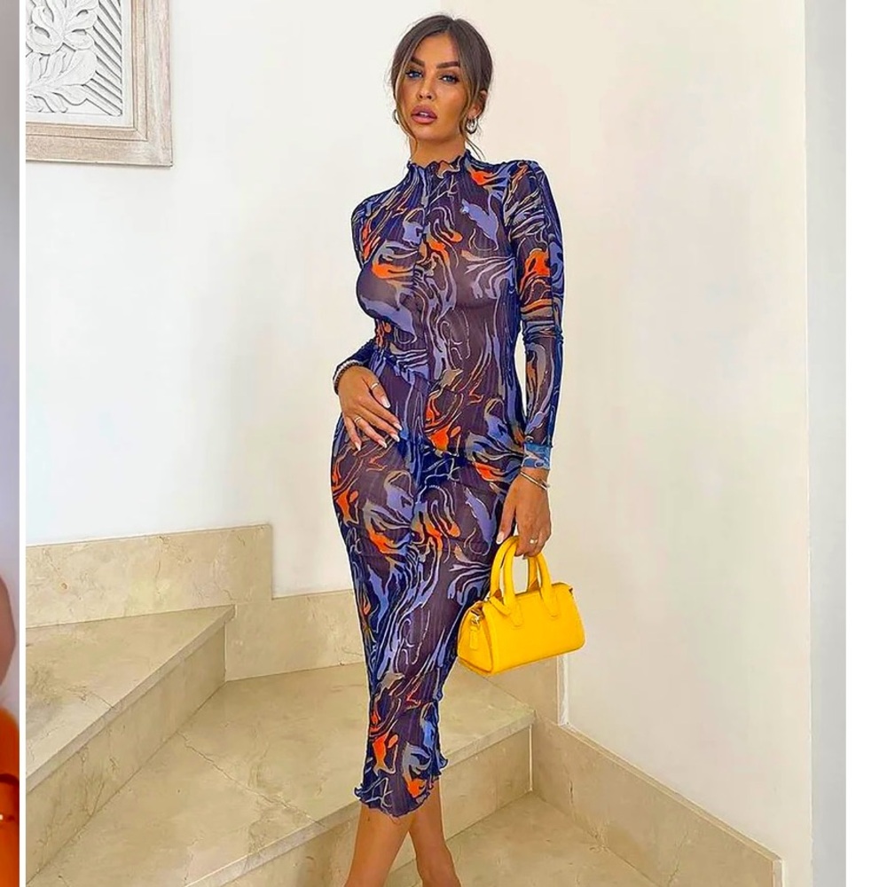 Fashion Nova mesh midi dress